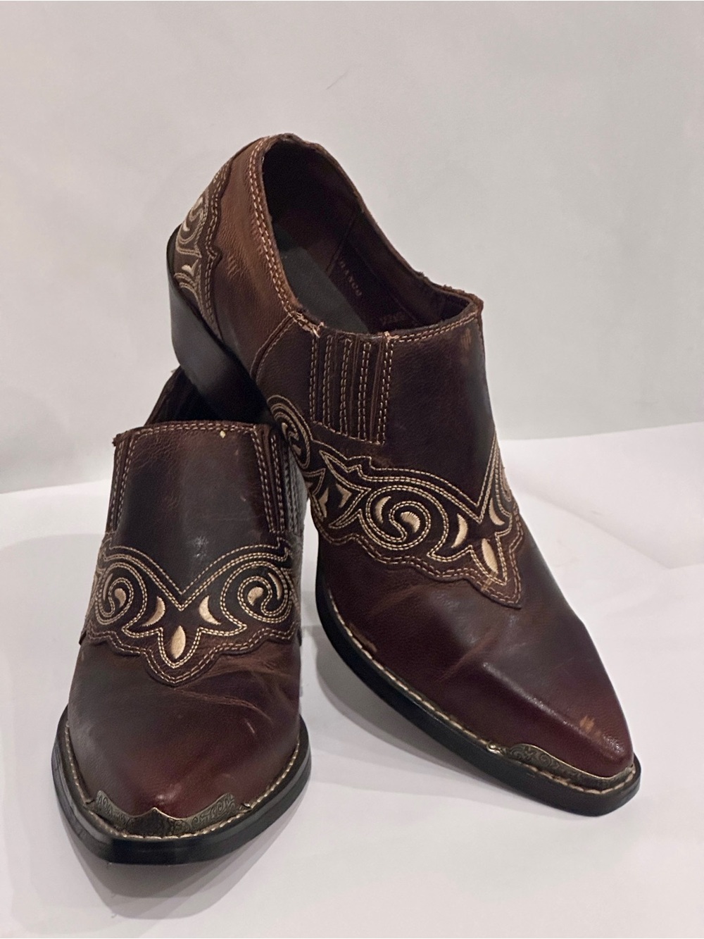 Durango Western Ankle Boots Brown Leather Size 8.5